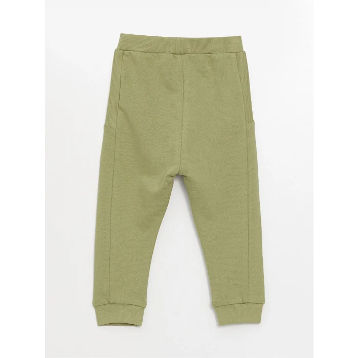 LCW baby Yeşil Bisiklet Yaka Uzun Kollu Baskılı Erkek Bebek Sweatshirt ve Eşofman Alt 2li Takım