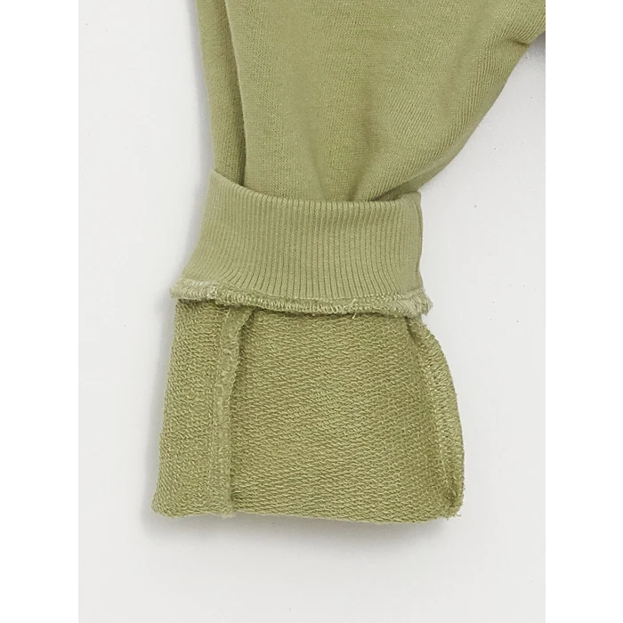 LCW baby Yeşil Bisiklet Yaka Uzun Kollu Baskılı Erkek Bebek Sweatshirt ve Eşofman Alt 2li Takım