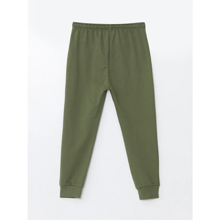 LCW Kids Sari Bisiklet Yaka Uzun Kollu Baskılı Erkek Bebek Sweatshirt ve Eşofman Alt 2li Takım