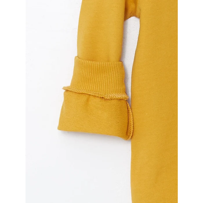 LCW Kids Sari Bisiklet Yaka Uzun Kollu Baskılı Erkek Bebek Sweatshirt ve Eşofman Alt 2li Takım