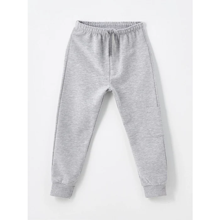 LCW Kids Ekru Bisiklet Yaka Uzun Kollu Baskılı Erkek Bebek Tişört ve Eşofman Alt 2li Takım