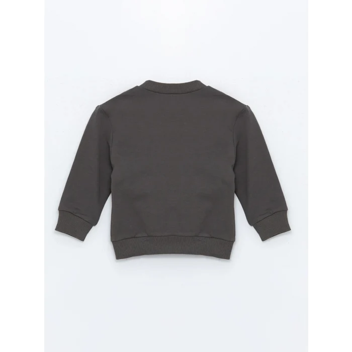 LCW baby Gri H12 Bisiklet Yaka Uzun Kollu Basic Erkek Bebek Sweatshirt ve Eşofman Alt 2li