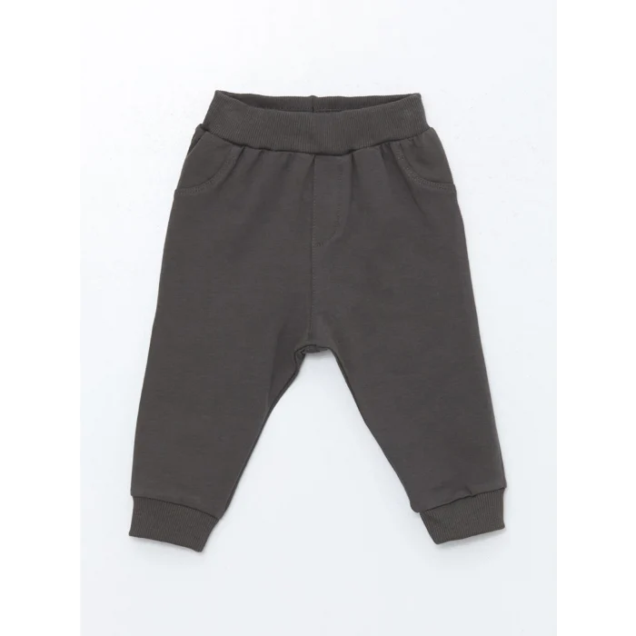 LCW baby Gri H12 Bisiklet Yaka Uzun Kollu Basic Erkek Bebek Sweatshirt ve Eşofman Alt 2li