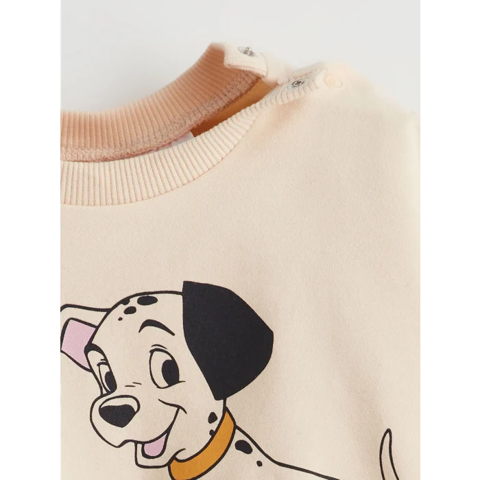 LCW baby Bej Baskılı Erkek Bebek Sweatshirt ve Eşofman Alt 2li Takım