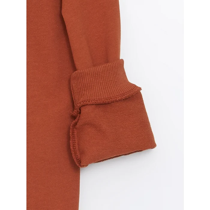 LCW Kids Turuncu Bisiklet Yaka Erkek Bebek Sweatshirt ve Eşofman Alt 2li