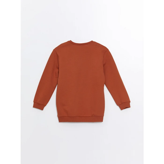 LCW Kids Turuncu Bisiklet Yaka Erkek Bebek Sweatshirt ve Eşofman Alt 2li