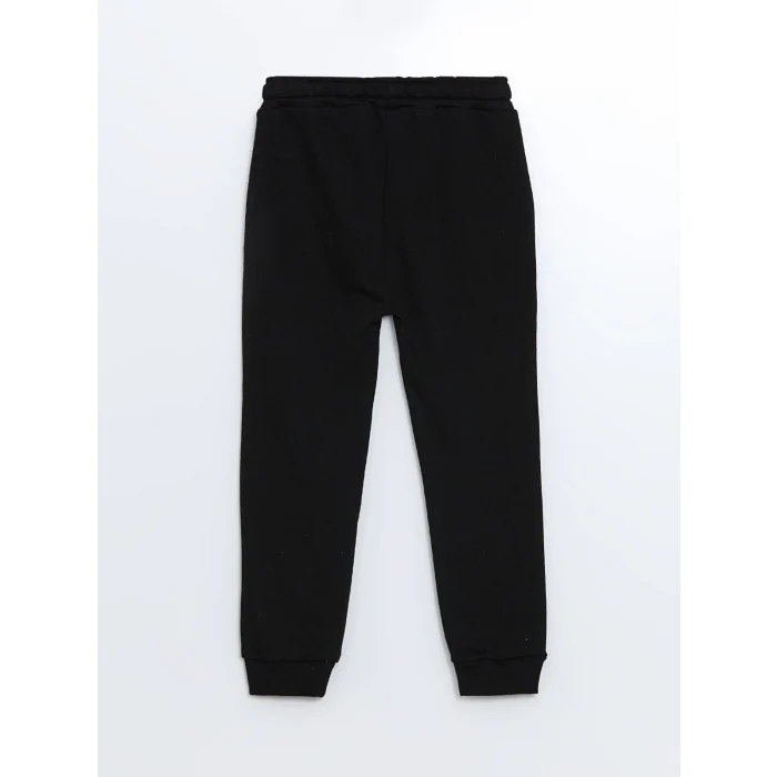 LCW Kids Siyah Bisiklet Yaka Baskılı Erkek Bebek Sweatshirt ve Eşofman Alt 2li Takım