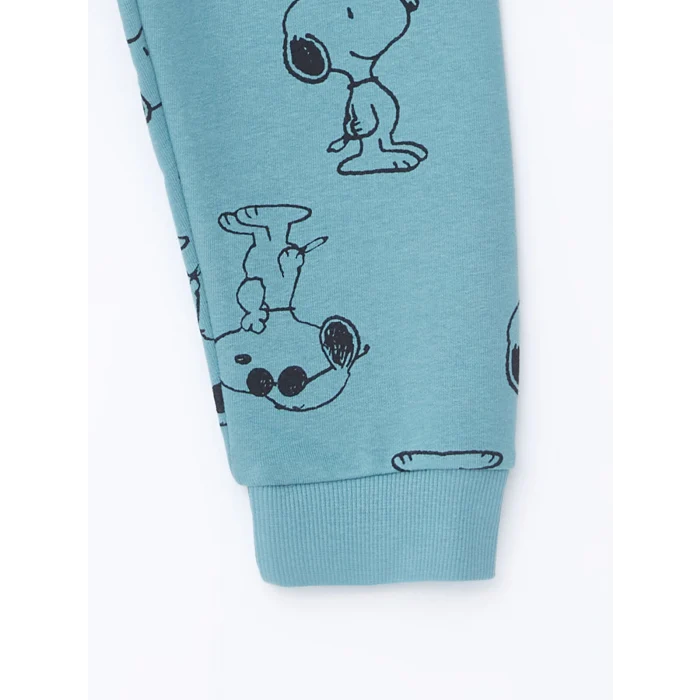 LCW Kids Yeşil Bisiklet Yaka Baskılı Erkek Çocuk Sweatshirt ve Eşofman Alt 2li Takım