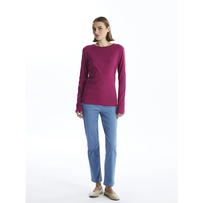 LCWAIKIKI Classic Mürdüm Bisiklet Yaka Kadın Body