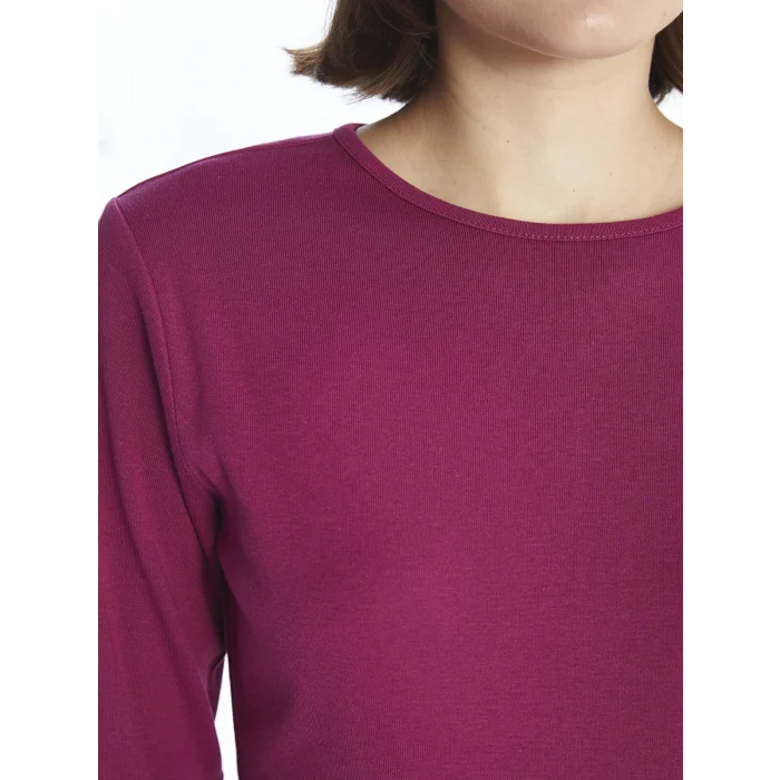 LCWAIKIKI Classic Mürdüm Bisiklet Yaka Kadın Body