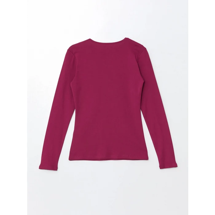 LCWAIKIKI Classic Mürdüm Bisiklet Yaka Kadın Body