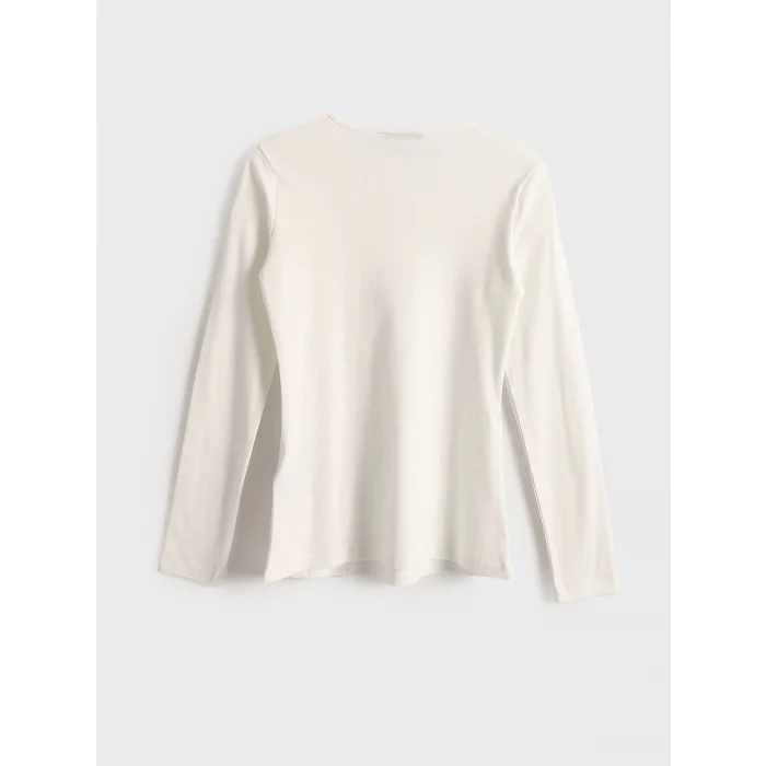 LCWAIKIKI Classic Ekru Bisiklet Yaka Kadın Body