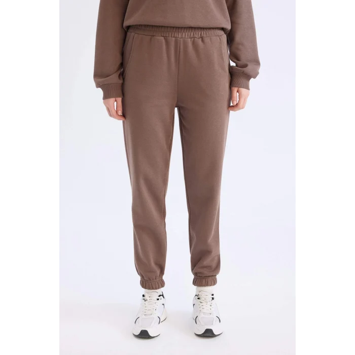 Defacto D8022 Kahve Regular Fit 2li Takım Sweatshirt Beli Lastikli Eşofman Altı