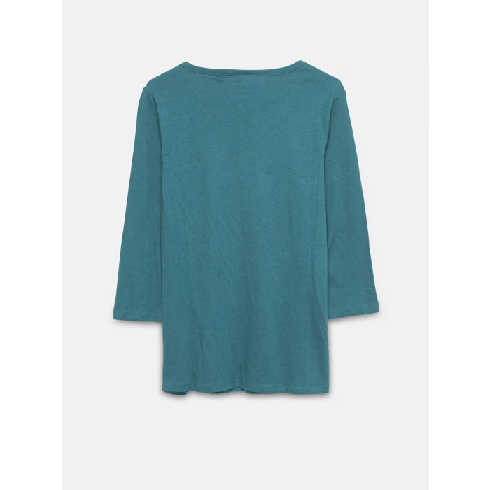 LCWAIKIKI Basic Yeşil Bisiklet Yaka Kadın Tişört