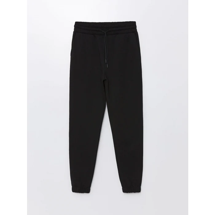 XSIDE Siyah Kadın Beli Lastikli Düz Jogger Eşofman Altı