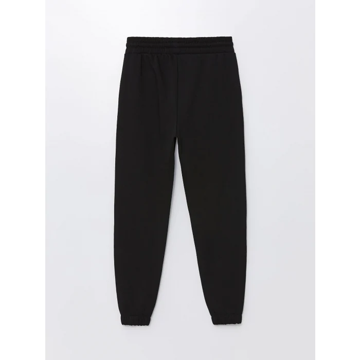 XSIDE Siyah Kadın Beli Lastikli Düz Jogger Eşofman Altı