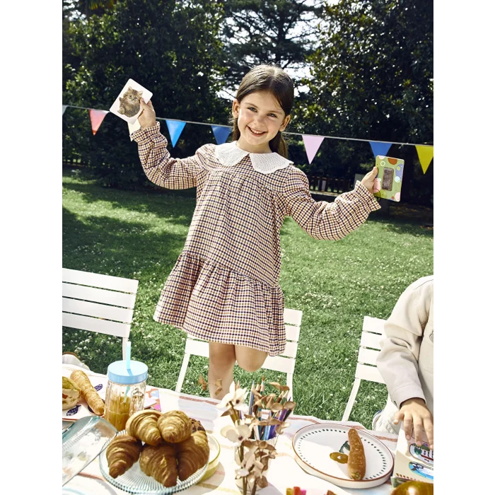 LCW Kids Turuncu Kız Bebek Oyun Saatlerine Uygun Rahat Elbise