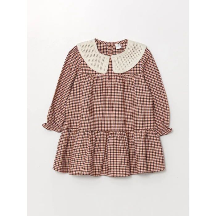 LCW Kids Turuncu Kız Bebek Oyun Saatlerine Uygun Rahat Elbise