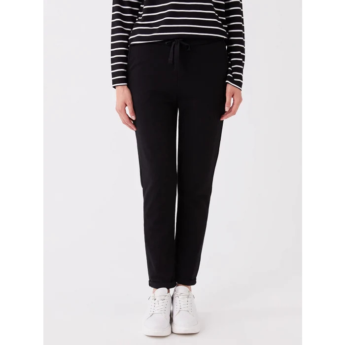 LCW Vision Siyah Kadın Beli Lastikli Düz Eşofman Altı