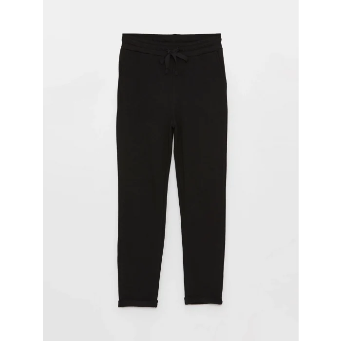 LCW Vision Siyah Kadın Beli Lastikli Düz Eşofman Altı