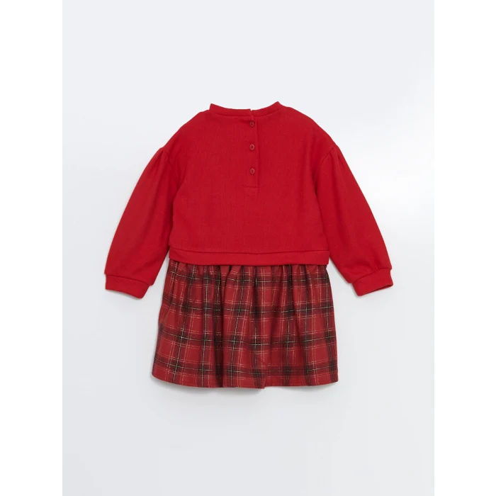LCW Kids Kirmizi Bisiklet Yaka Kız Çocuk Elbise