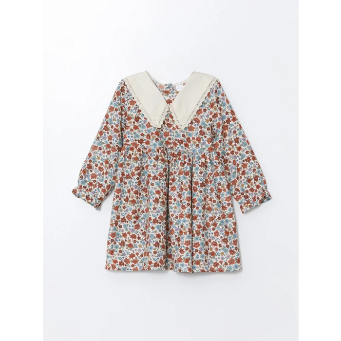 LCW Kids Pembe Kız Bebek Kreşte Neşeli Günler Elbisesi