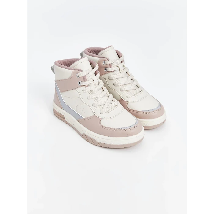 LCW STEPS Bej Bağcıklı Kız Çocuk Bilek Boy Spor Ayakkabı