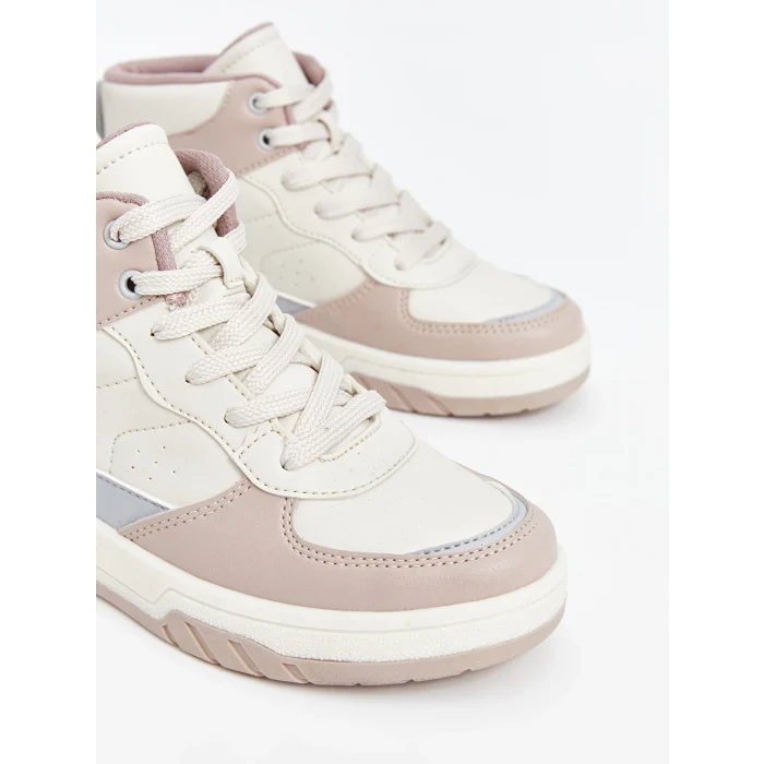 LCW STEPS Bej Bağcıklı Kız Çocuk Bilek Boy Spor Ayakkabı