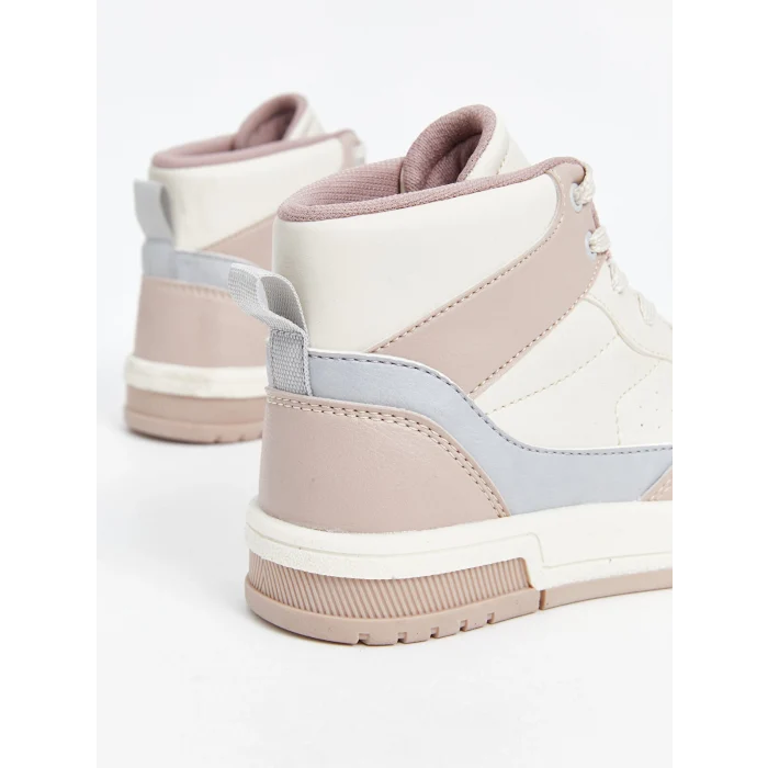 LCW STEPS Bej Bağcıklı Kız Çocuk Bilek Boy Spor Ayakkabı