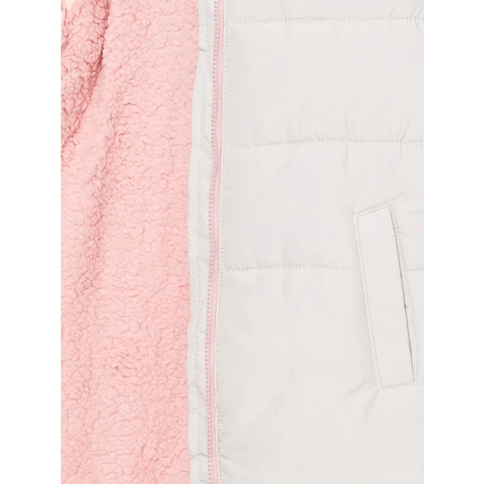 LCW Kids Gri Kapüşonlu Kız Çocuk Kaban