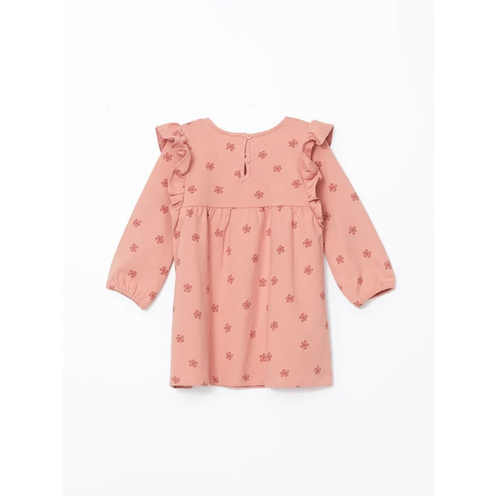 LCW Kids Pembe Bisiklet Yaka Uzun Kollu Kız Çocuk Elbise