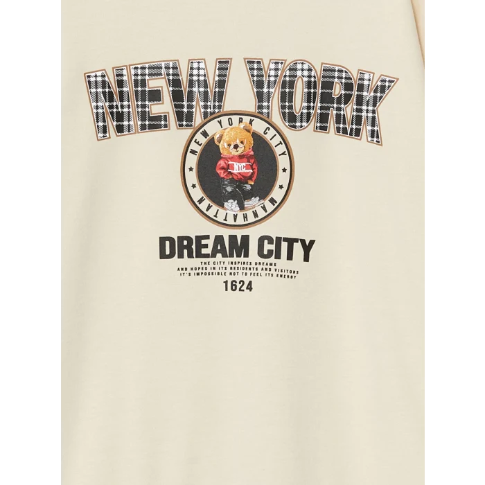 LCW Kids Bej Bisiklet Yaka Kız Çocuk Elbise