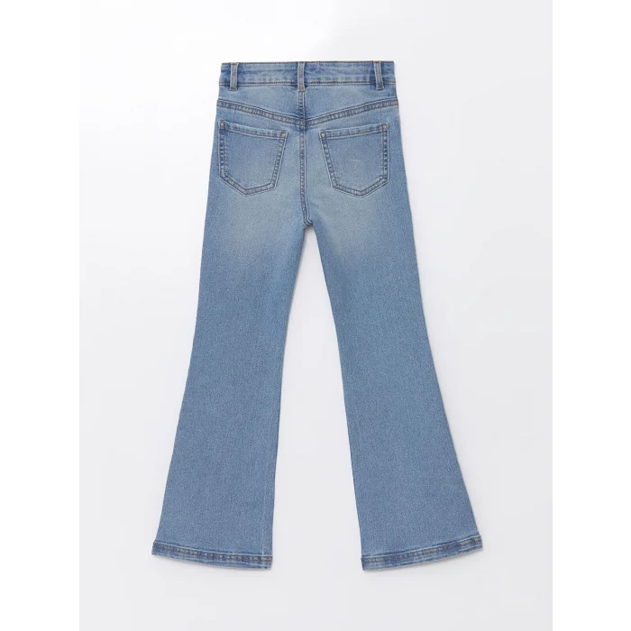 LCW Kids Mavi Beli Ayarlanabilir Lastikli Kız Çocuk Jean Pantolon