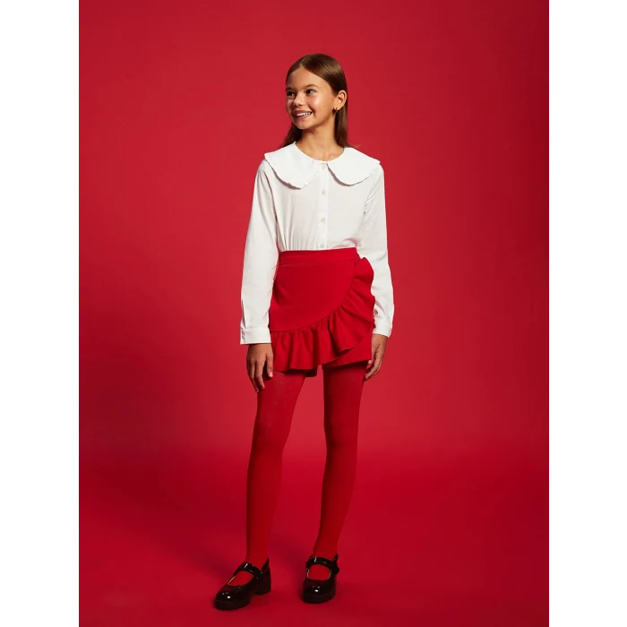 LCW Kids Beyaz Bebe Yaka Kız Çocuk Gömlek