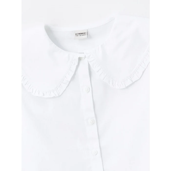 LCW Kids Beyaz Bebe Yaka Kız Çocuk Gömlek