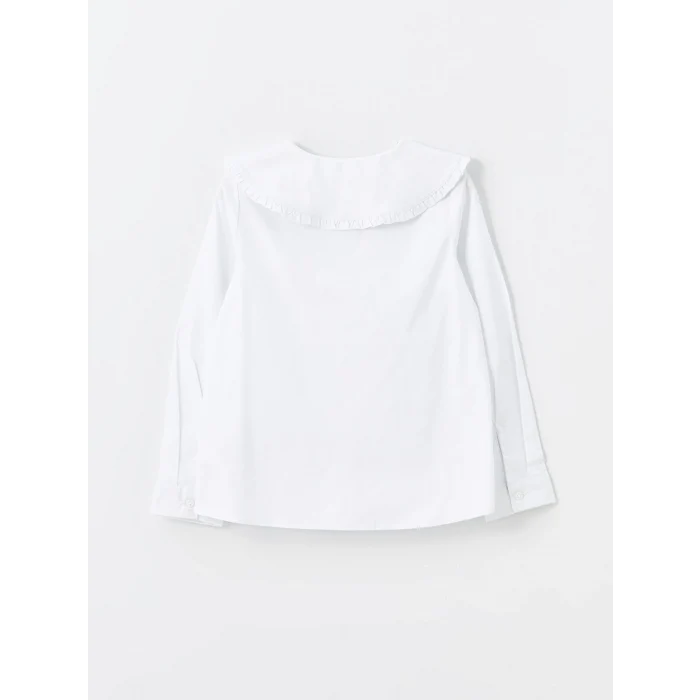 LCW Kids Beyaz Bebe Yaka Kız Çocuk Gömlek