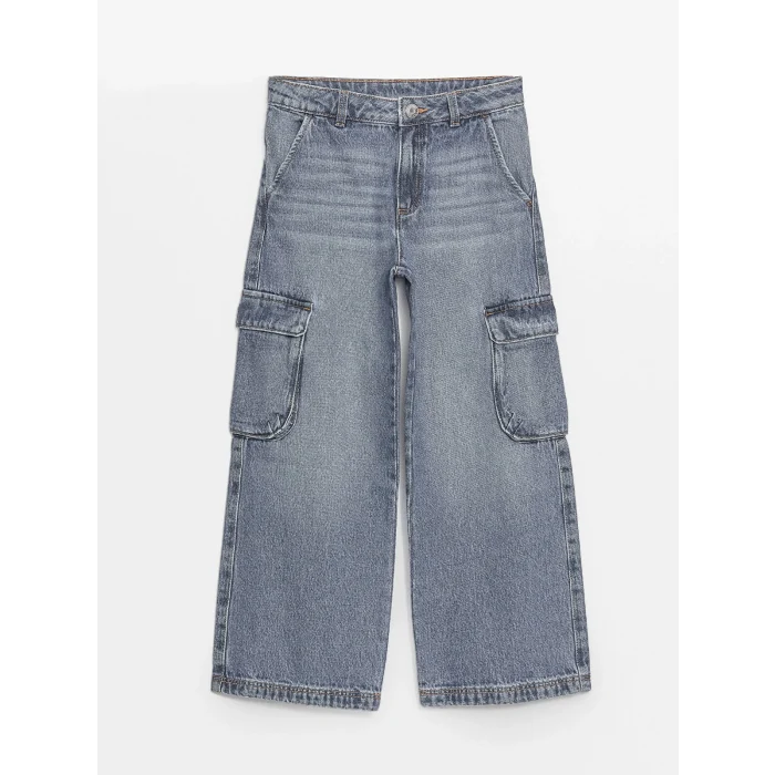 LCW Kids Mavi Beli Ayarlanabilir Lastikli Kız Çocuk Pantolon