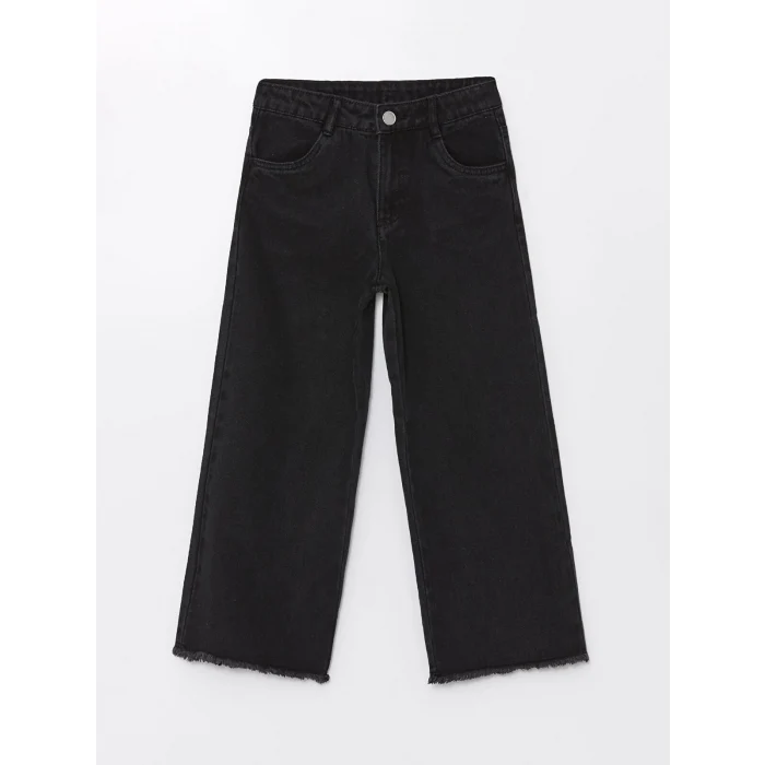 LCW Kids Siyah Beli Ayarlanabilir Lastikli Kız Çocuk Pantolon