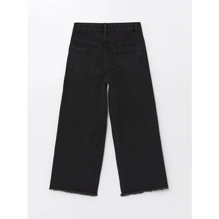 LCW Kids Siyah Beli Ayarlanabilir Lastikli Kız Çocuk Pantolon