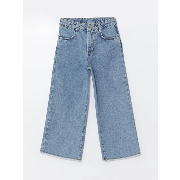 LCW Kids Mavi Wideleg Kız Çocuk Jean Pantolon