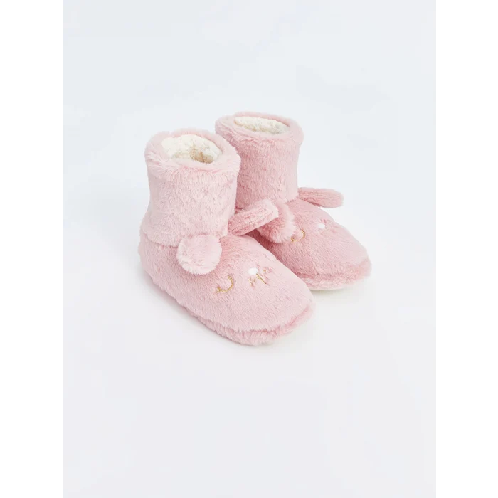 LCW STEPS Pembe 3D Aplikeli Nakış Detaylı Kız Çocuk Ev Botu