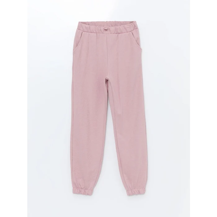 LCW Kids Pembe Beli Lastikli Kız Çocuk Jogger Eşofman Altı