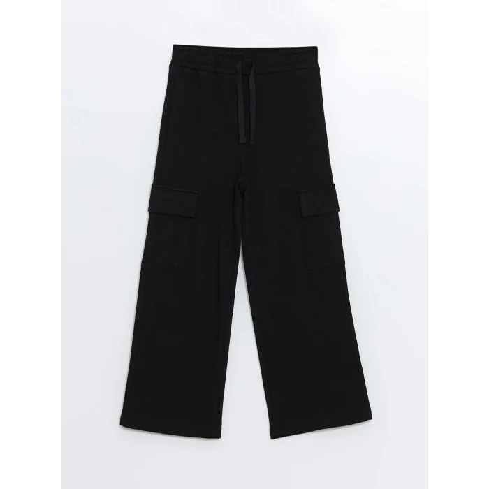 LCW Kids Siyah Beli Lastikli Kız Çocuk Kargo Eşofman Altı