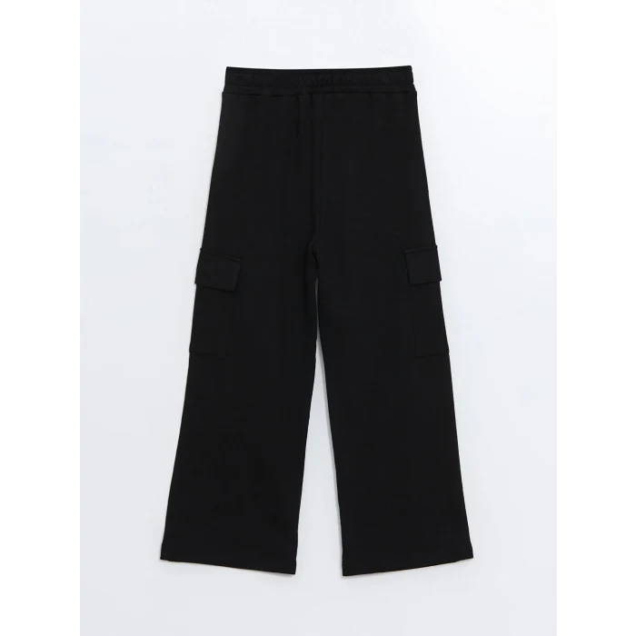 LCW Kids Siyah Beli Lastikli Kız Çocuk Kargo Eşofman Altı