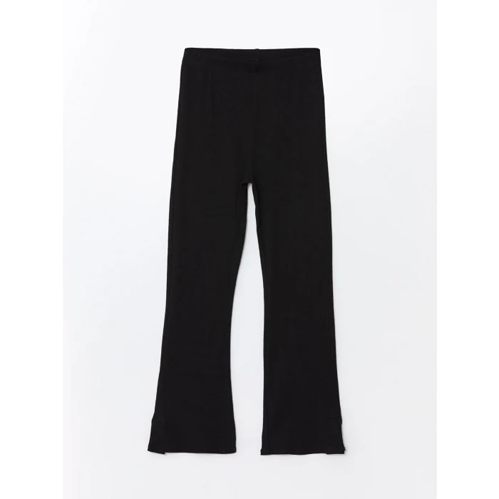 LCW Kids Siyah Beli Lastikli İspanyol Paça Kız Çocuk Tayt