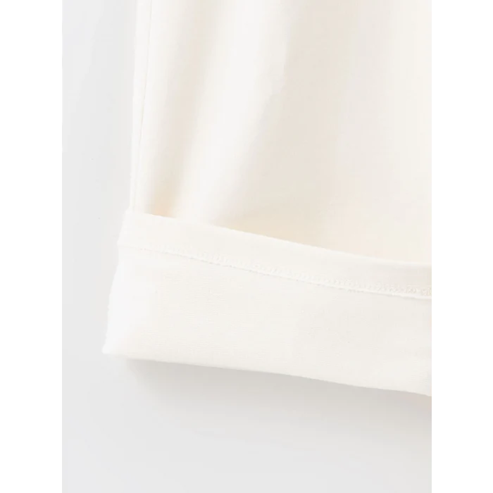 LCW Kids Ekru Beli Lastikli Kız Çocuk Kalın Jogger Eşofman Altı