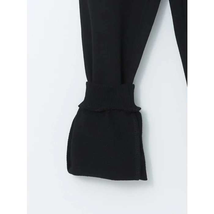 LCW Kids Siyah Beli Lastikli Kız Çocuk Jogger Eşofman Altı