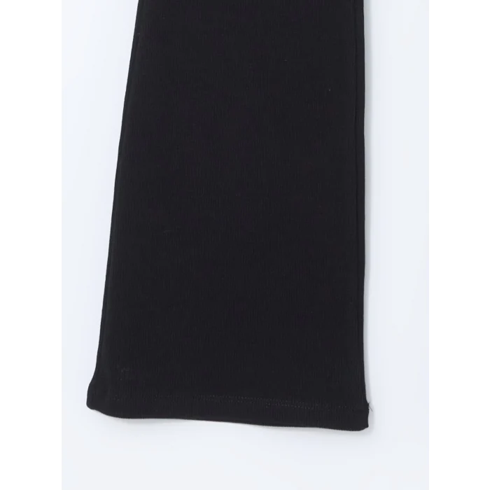 LCW Kids Siyah Beli Lastikli İspanyol Paça Kız Çocuk Tayt