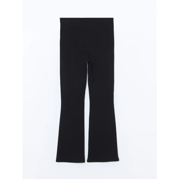 LCW Kids Siyah Beli Lastikli İspanyol Paça Kız Çocuk Tayt