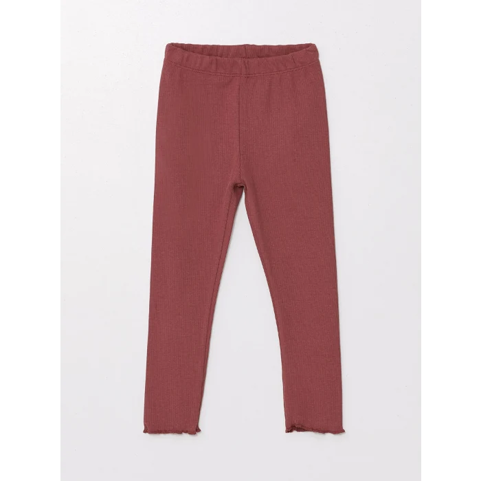 LCW Kids Pembe Beli Lastikli Kız Çocuk Tayt 2li